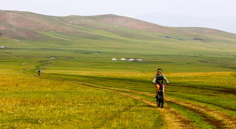 Mongolia cycling road