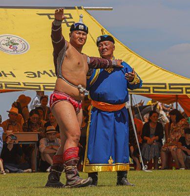 Mongolia Naadam Festival Wrestler