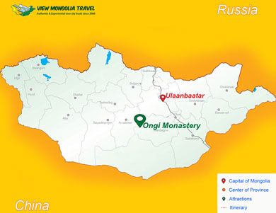 Ongi monastery map