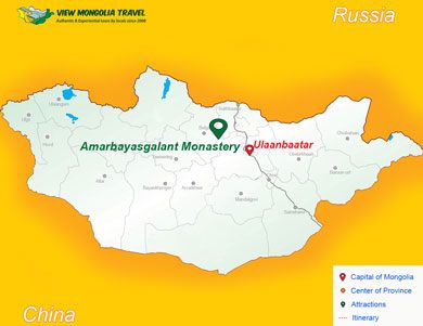 Amarbayasgalant monastery map