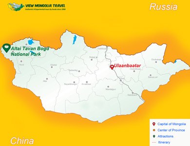 Altai Tavan Bogd National Park map